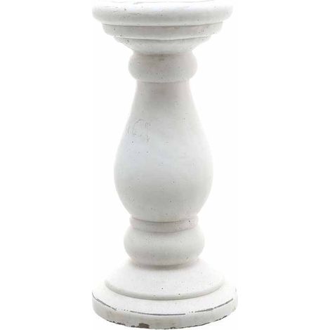 Large Candle Holder - Ceramic - L18 x W18 x H38 cm - Matt White