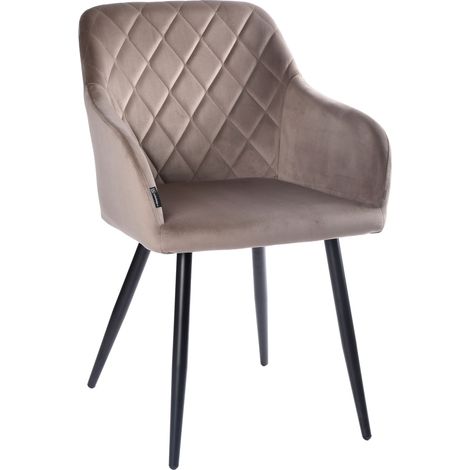 Silla Milton tapizada en terciopelo, marrón. (1/5)