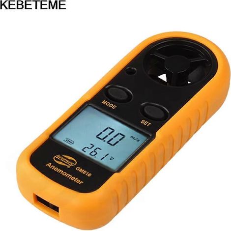Anémomètre intelligent, anémomètre numérique portatif, anémomètre thermique et thermomètre infrarouge, avec écran LCD rétroéclairé. (1/5)