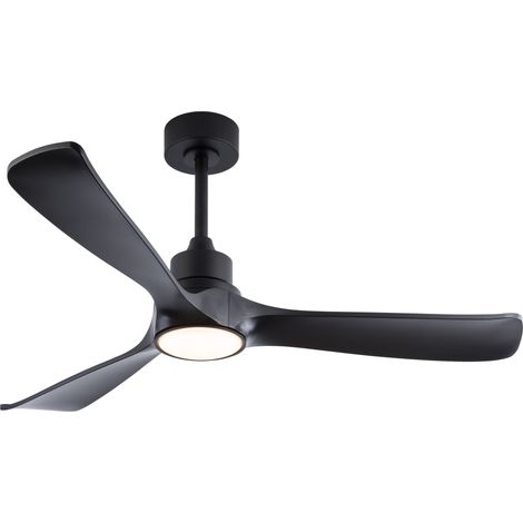 Deckenventilator mit Beleuchtung 132 cm, Reversibler DC-Motor, Fernbedienung, 3 Farbtemperaturen, ABS, Modern, Schwarz (1/5)