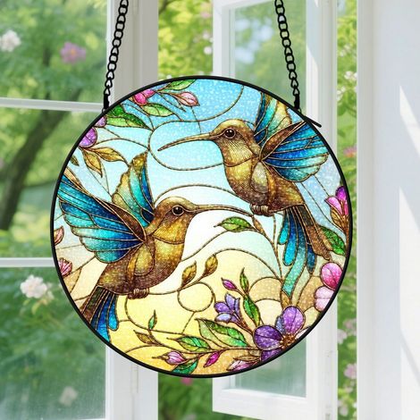 20cm Suspension en Vitrail, Attrape-Soleil Élégant Unique pour Porte Fenêtre, Cadeau Noël, Anniversaire pour Professeur, Étudiant (1/5)