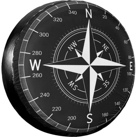 Housse de roue de secours, motif de compas, protection universelle étanche pour jante, adaptée aux SUV, camping-cars, remorques, accessoires de roue de voiture (80-83 cm) (1/5)