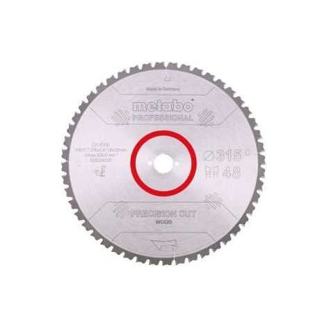 Lama da sega circolare per taglio di precisione in legno professionale D315xB2,4xforo30mm 48Z. WZ (1/2)