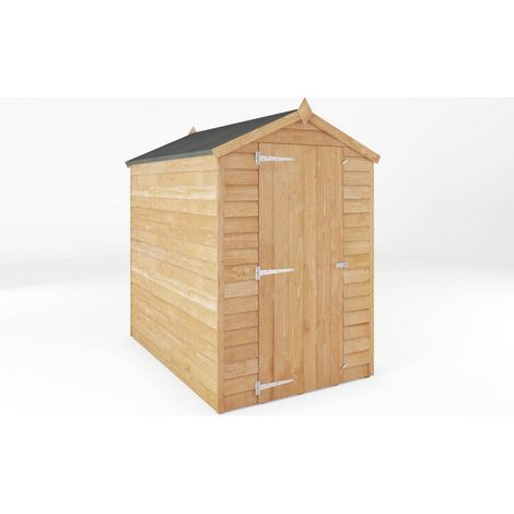 6 x 4 Feet Overlap Apex Windowless Shed - Timber - L181.8 x W131.8 x H185.5 cm - Brown