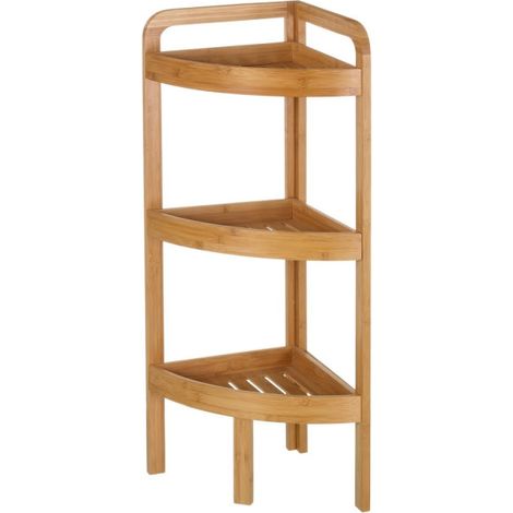 Étagère d'Angle pour WC ou Salle de Bain en Bambou (1/4)