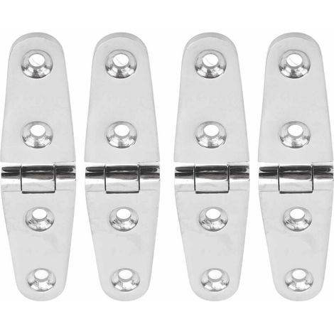 Bisagras marinas de acero inoxidable 316 - Paquete de 4 - Antióxido para escotilla de yate - 103 x 27 mm - Alta resistencia (1/4)