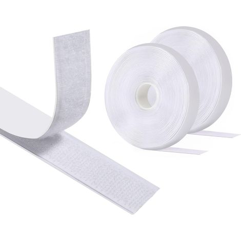 Bande Velcro, 5 mètres x 20 millimètres, pour couture (blanche)