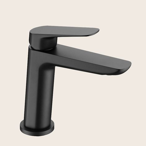 Exagonshop Miscelatore lavabo Totem in ottone nero opaco