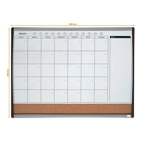 Tableau magnétique noir argent 90x60cm – Surface effaçable à sec – Cadre incurvé élégant – Panneau en liège inclus – Nobo (1/5)