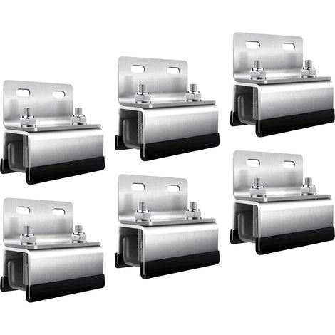 6 PCS Van Roof Rack Mount Kit, 304 Stainless Steel Roof Rack Brackets, Solar Panel Mounting Brackets Compatible with Vans (1/5)