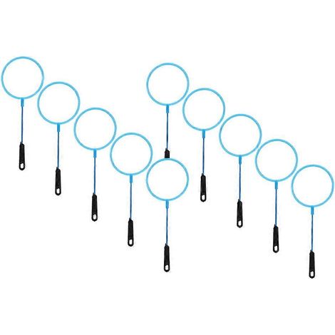 Lot de 30 petites épuisettes rondes en plastique bleu ciel, adaptées à l'aquarium et à un usage domestique. (1/5)