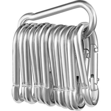 TOVBMUP - Mousqueton - Crochet d'escalade - Boucle de levage - Acier inoxydable - Convient pour porte-clés, hamac, camping, pêche, auvent, etc. - Lot de 12 (1/5)