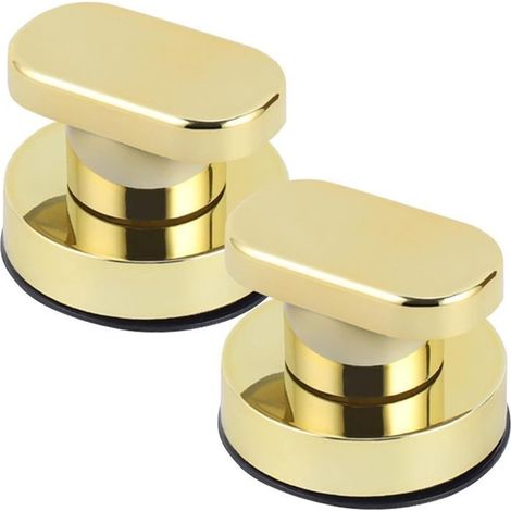 Tirador de puerta con ventosa, tirador portátil para cajones, armarios y puertas, 2 unidades (dorado) (1/3)