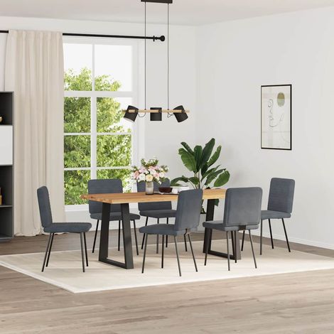 Lot de 6 Chaises à manger,Chaise de cuisine gris foncé velours CFW61507 (1/5)