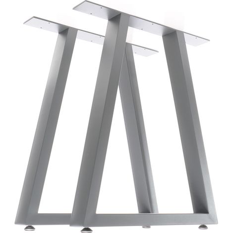 Patas de mesa juego de 2 patas trapezoidales 60x72cm acero gris industrial base comedor escritorio (1/5)