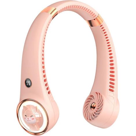 ventilateur  Cou Sans Lame Conception De Casque Avec 3 Vitesses Ventilateur Rechargeable Usb Pour Intrieur Extrieur Ventilateur  Cou Sans Lame Cad (1/3)