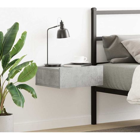 vidaXL Floating Nightstand Concrete Grey 40x30x15 cm Engineered Wood