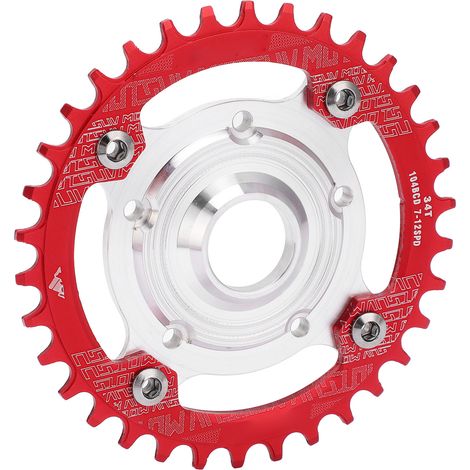 104 BCD 34T Plattentelleradapter, 34T Plattenteller-Umrüstbasis mit positiven und negativen Zähnen für Tongsheng Zentralmotor, rot (1/5)