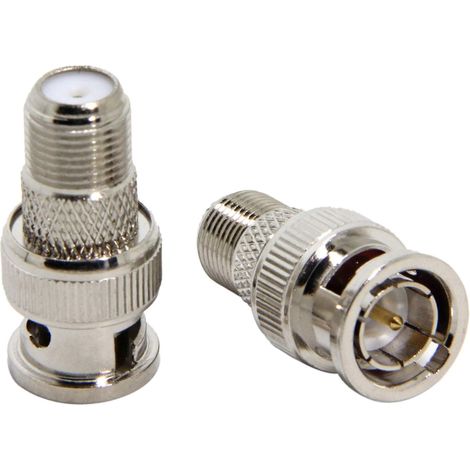 Adaptateur coaxial BNC mâle vers F femelle (lot de 2), connecteur RG6 RG59 75 ohms, adapté aux caméras de sécurité. (1/4)