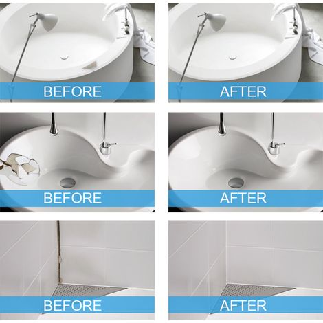 Kit de réparation pour carrelage de baignoire et douche : crème et pâte réparatrices pour carrelage en porcelaine, fissures et éclats, et carrelage de douche. (1/3)