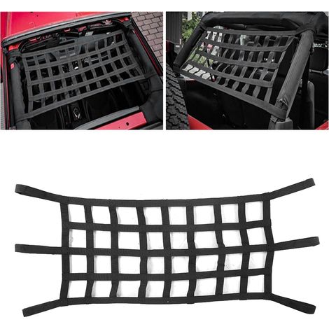 Organisateur de coffre de voiture, sac filet de rangement, porte-bagages en maille, compatible avec Jeep Wrangler TJ JK 1997-2017 (1/5)