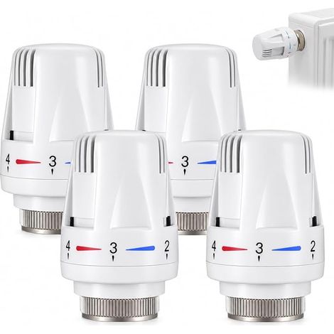 4PCS Tête Radiateur Thermostatique M30 x 1,5 Valves,Régulateur de Chauffage (1/5)