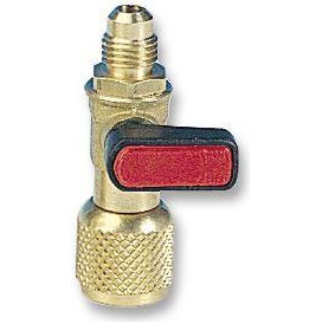 Rubinetto con depressore 1/4" femmina con girello - 1/4" (gas r407/r22) per condizionamento