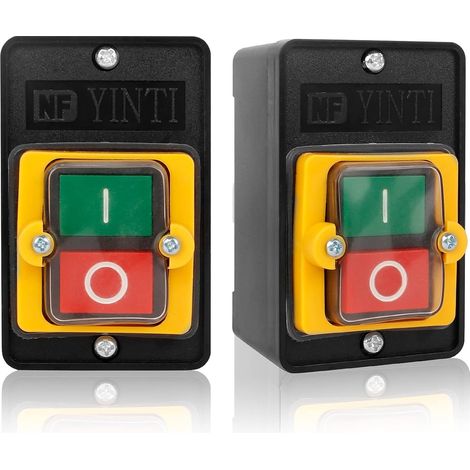 2pcs Waterproof Push Button Switch Machine 10A 380V Electric Push Button Switch ON/OFF Machine Waterproof Push Button Switch Cutting Machine