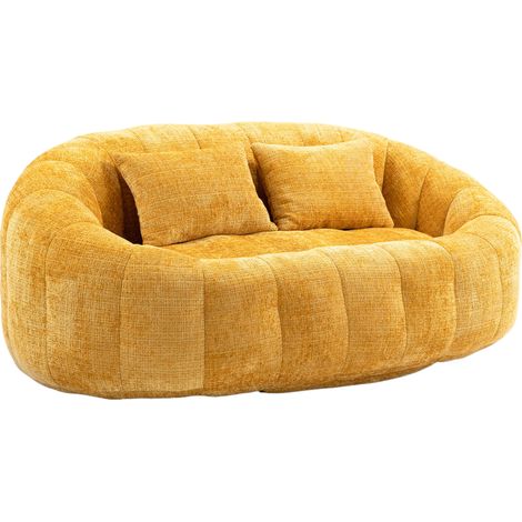 Divano sacco lounge giallo in ciniglia con imbottitura in schiuma MODENUIT (1/5)