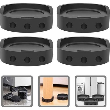 Patins Anti-Vibrations - TPU Noir - Pour Machine À Laver Et Réfrigérateur - Lot De 4 (1/5)
