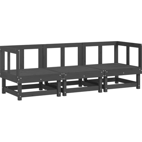 Maison Exclusive - Juego de muebles de jardín 3 pzas madera maciz (1/5)
