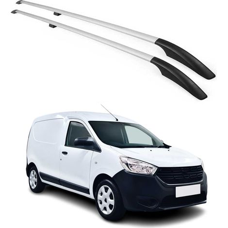 Barres de Toit longitudinales Compatible avec Dacia Dokker 2012-2021 Aluminium Gris 2Pcs (1/5)