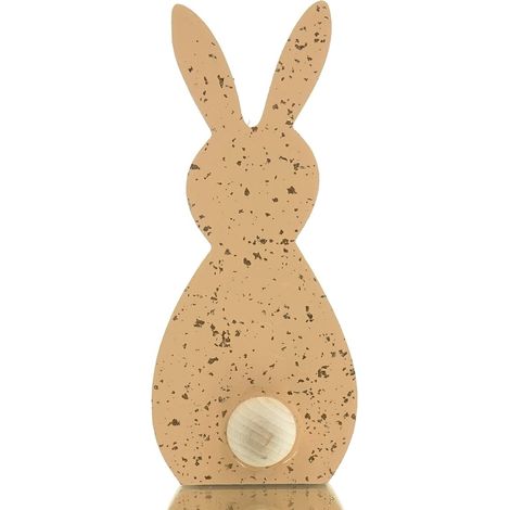 Kaemingk Osterdeko Austeller Hase - beige/gold - mdf