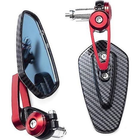 Rétroviseur de guidon moto 7/8" 22 mm, rétroviseur latéral pour Kawasaki Z125 Pro Z650 Z750 Z800 Z900 Z1000 ER6n ER6 - Rouge (1/5)