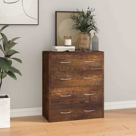 vidaXL Buffet avec 4 tiroirs 60x30,5x71 cm Chêne fumé (1/5)