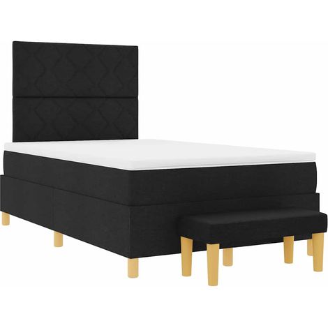 Letto a molle con materasso Nero 120 x 200 cm Tessuto vidaXL (1/5)