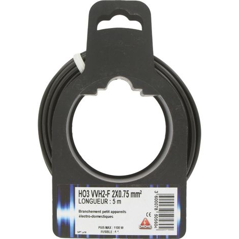 H03 Vvh 2-f Ovoide 2 x 0,75 mm² 5 Schwarz