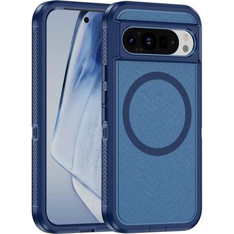Custodia con cornice per Google Pixel 9 / Google Pixel 9 Pro, per MagSafe, blu (1/5)