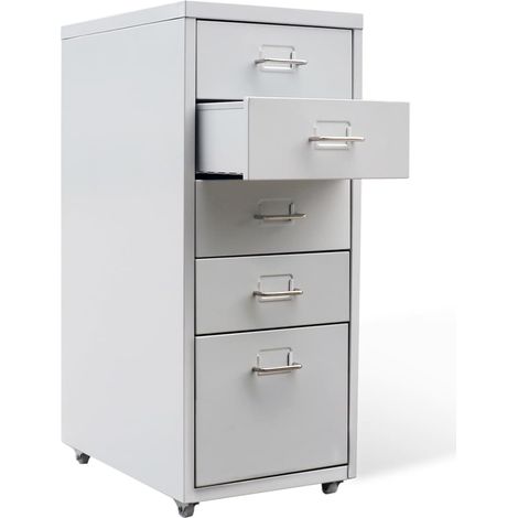 Maison Exclusive - Classeur avec 5 tiroirs Gris 68,5 cm Acier