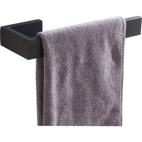Porte-serviettes En Acier Inoxydable Chrome Fini Rack Porte-Papier Toilette Mural Anneau De Serviette Noir (1/3)