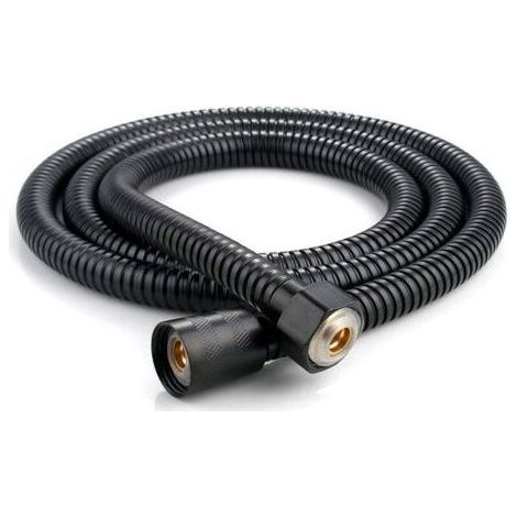 Tuyau de douche flexible en acier inoxydable 1 pièce 1,5 m, raccords en laiton, tuyau de pommeau de douche anti-torsion, tuyau de douche flexible - noir (1/4)