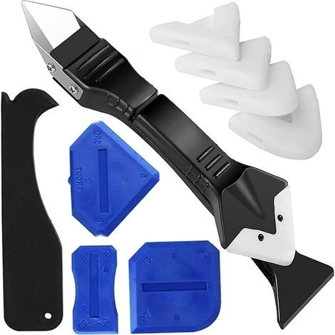 Décapant de scellant et plus lisse, outils de calfeutrage en siliCône pour grattoir à coulis 3 en 1, outil de retrait de lissage de finition de mastic en joint siliCône pour cuisine de salle de bain-F (1/5)