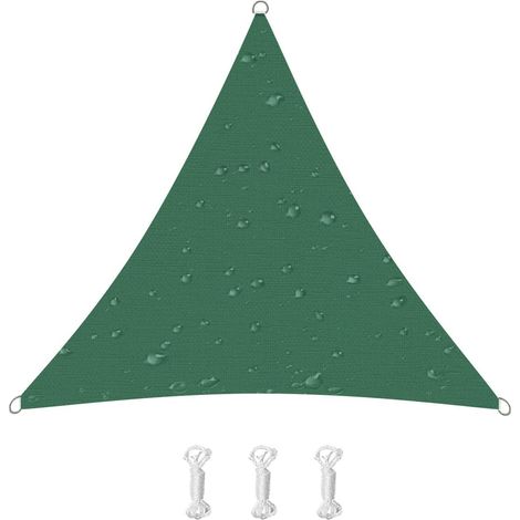 Voile d'ombrage, 95% uv, convient pour terrasse, balcon, jardin, fête, événements en plein air (2 x 2 x 2 mètres, vert foncé) (1/5)