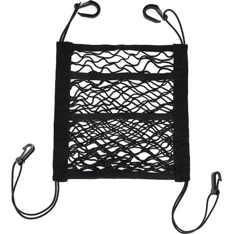 Sac de Rangement en Maille pour Voiture à 3 Couches, Sac en Maille pour siège arrière, Compartiment pour Animaux de Compagnie, Porte Monnaie en Tissu
