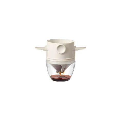 Porte-filtre à café, coupelle en acier inoxydable, plastique, blanc (1/5)