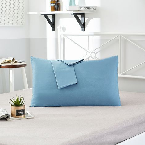 Taies d'oreiller d'hôtel/ménage, lot de 40, référence 13372, coloris uni, pour oreiller individuel, bleu marine profond, 48 x 74 cm. (1/5)