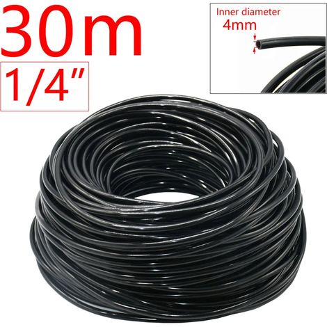 Tuyau d'arrosage de jardin (4 x 7 mm) en PVC, micro-tuyau d'irrigation goutte à goutte, arroseur pour pelouse, balcon ou serre. (1/5)