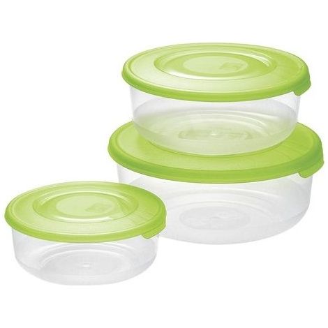 Set 3 Contenitori Frigobox Alimenti Tondi Tontarelli
