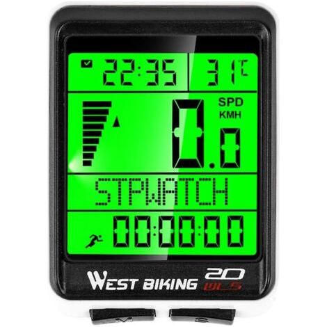 Compteur kilométrique sans fil pour vélo avec rétroéclairage 5 langues Imperméable Compteur kilométrique pour vélo (1/5)