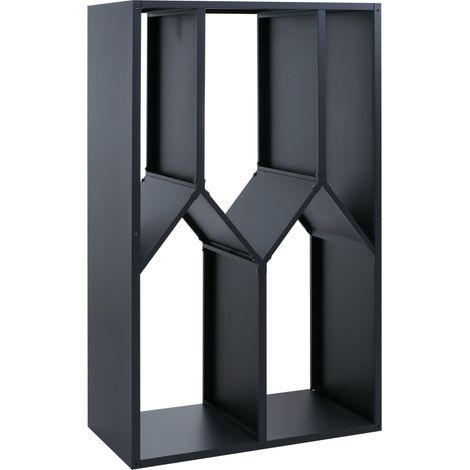 [JAMAIS UTILISÉ] Rangement pour bois de chauffage HHG-741, étagère pour bois de cheminée/bois de chauffage, abri pour bois, extérieur, métal, 160 x 95 x 50 cm, anthracite